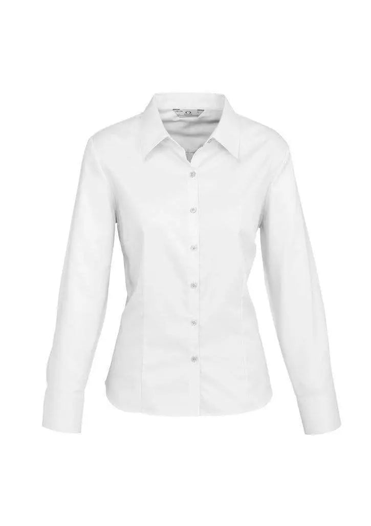 Biz Collection Corporate Wear White / 6 Biz Collection Women’s Luxe Long Sleeve Shirt S118ll